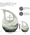 10 inch Wilderness Urn with Cross Drop Design 