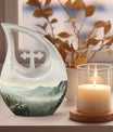 10 inch Wilderness Urn with Cross Drop Design 