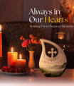10 inch Wilderness Urn with Cross Drop Design 