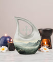 10 inch Wilderness Urn with Cross Drop Design 