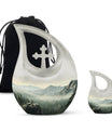 10 inch Wilderness Urn with Cross Drop Design 