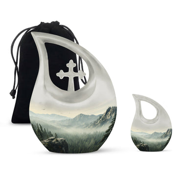 10 inch large Urn with 1 Keepsake 3 Inch Urn