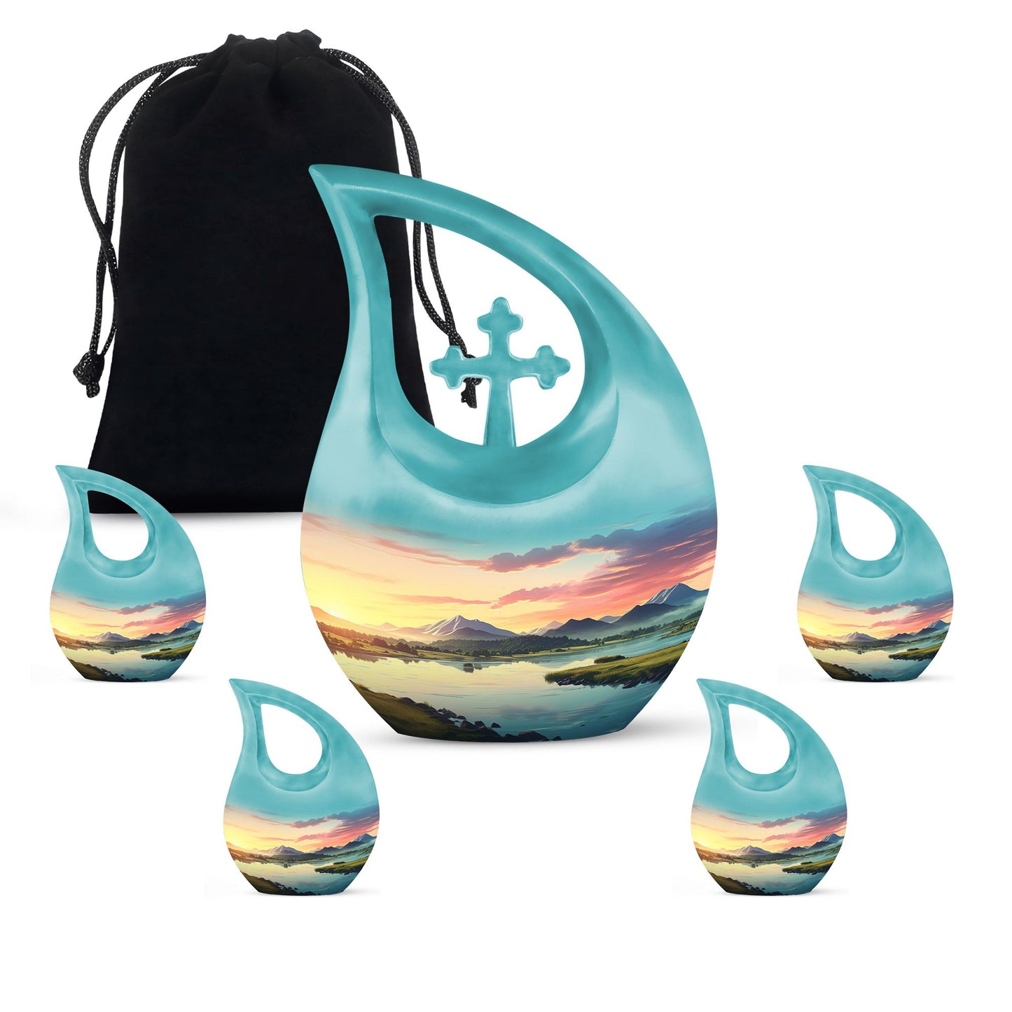 Extra Large Wilderness Urn with Cross Drop design, 