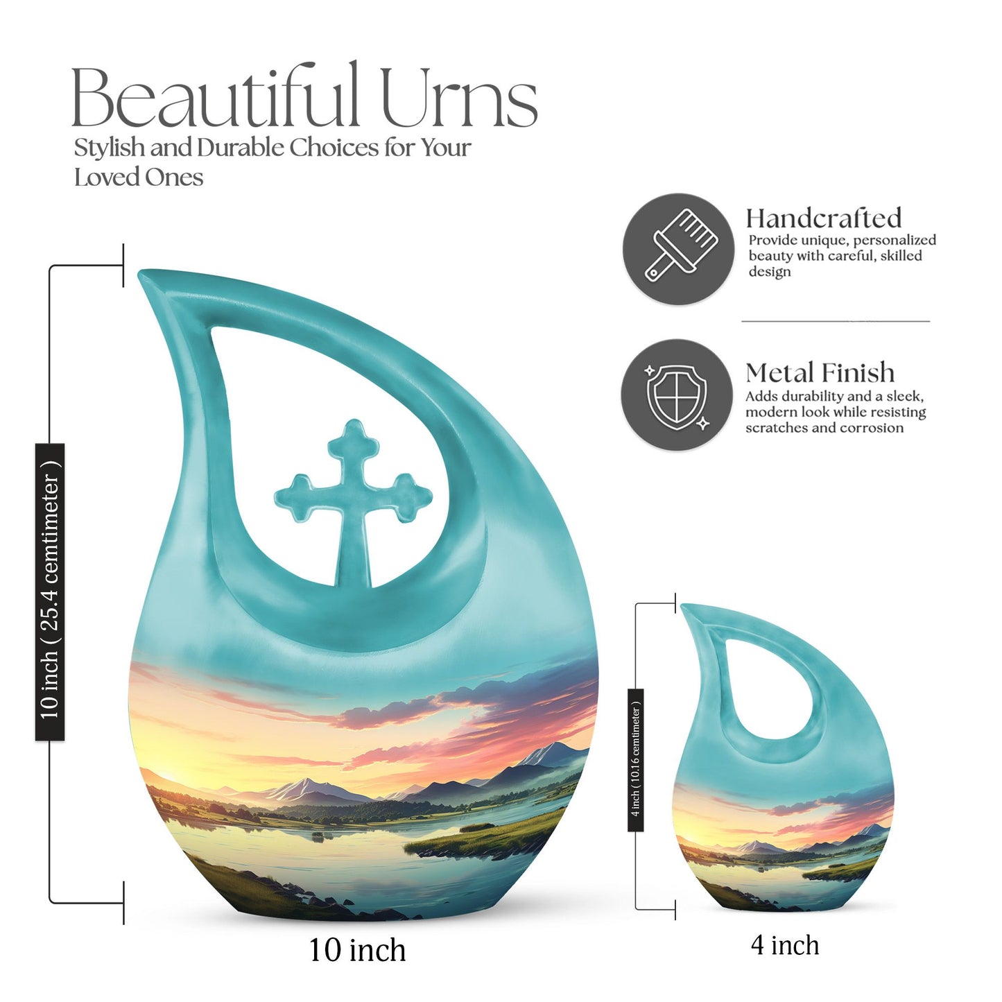 Extra Large Wilderness Urn with Cross Drop design, 