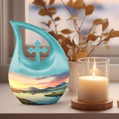 Extra Large Wilderness Urn with Cross Drop design, 