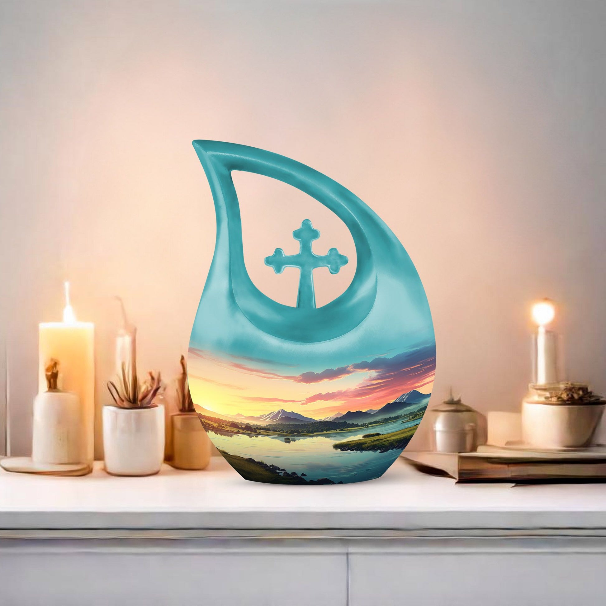 Extra Large Wilderness Urn with Cross Drop design, 