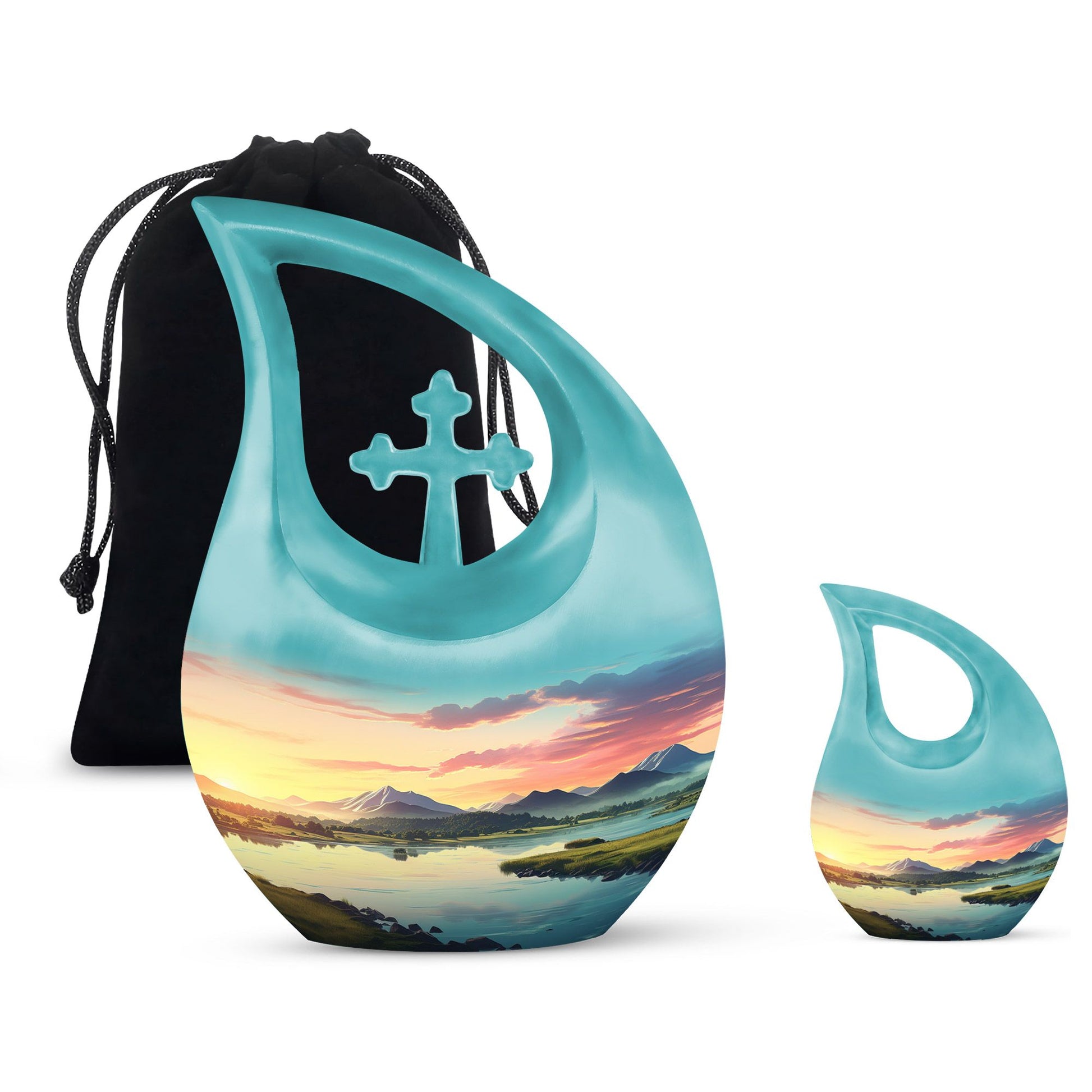 Extra Large Wilderness Urn with Cross Drop design, 