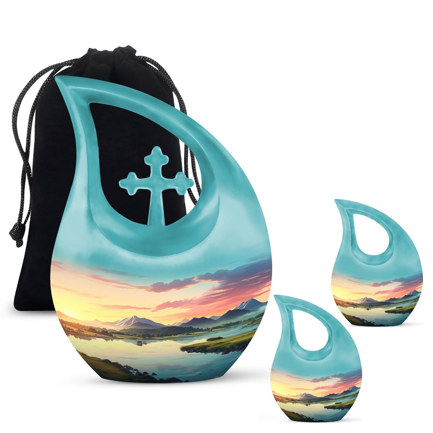 Extra Large Wilderness Urn with Cross Drop design, 