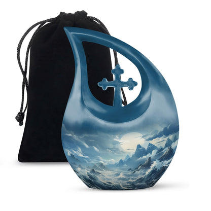 10-inch Wilderness Urn with Cross Drop design, 