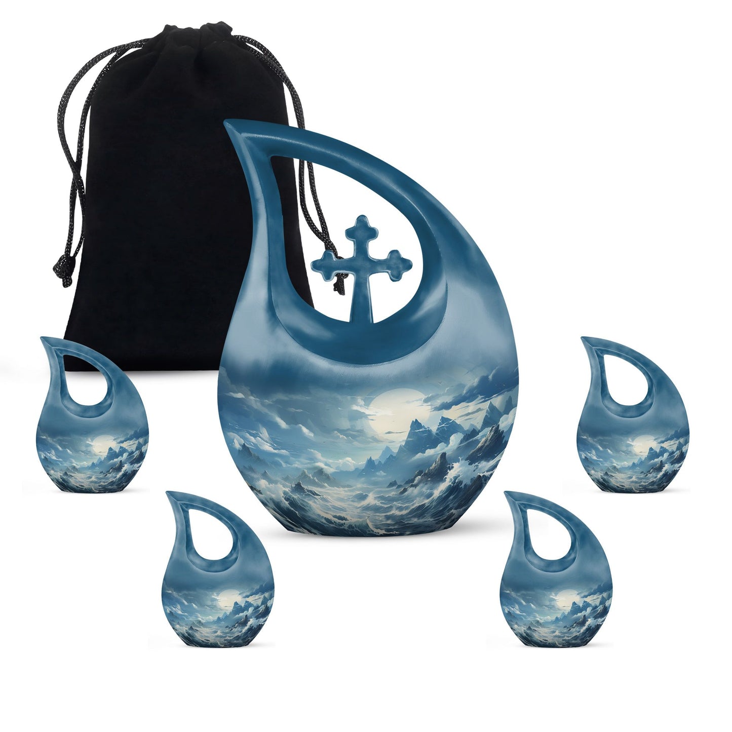 10-inch Wilderness Urn with Cross Drop design, 