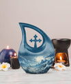 10-inch Wilderness Urn with Cross Drop design, 
