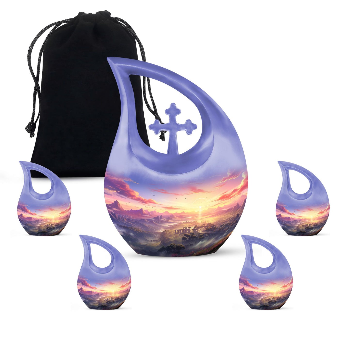 10-inch Wilderness Urn, Cross Drop design, for Men's Ashes 