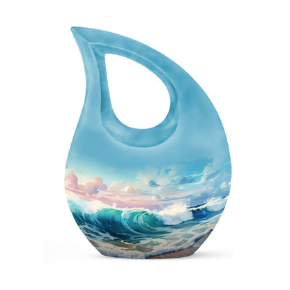 10-inch Wilderness urn with Cross Drop design,