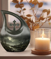 10 Inch Wilderness Urn, Cross Drop design, double urn