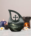 10 Inch Wilderness Urn, Cross Drop design, double urn