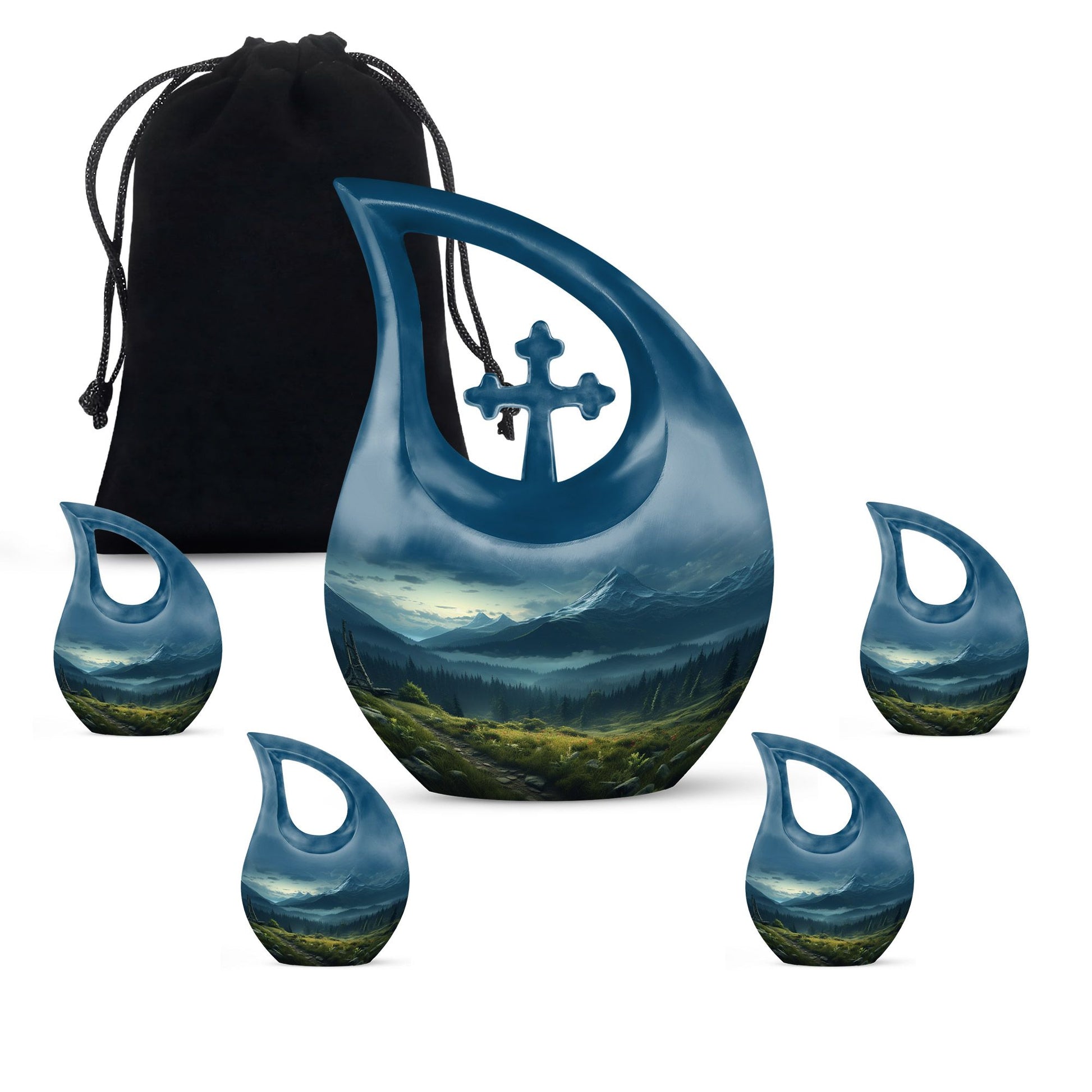 10-inch Wilderness Urn with Cross Drop 