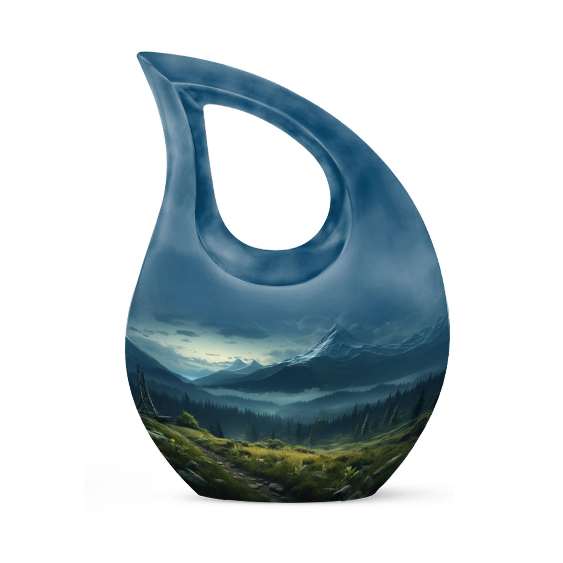 10-inch Wilderness Urn with Cross Drop 