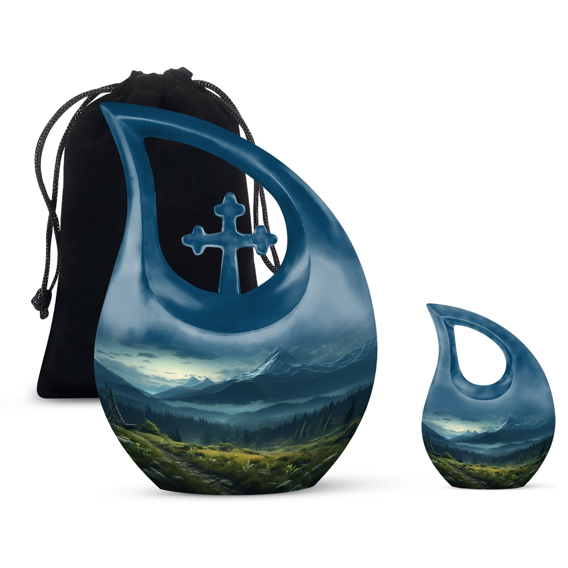 10-inch Wilderness Urn with Cross Drop 