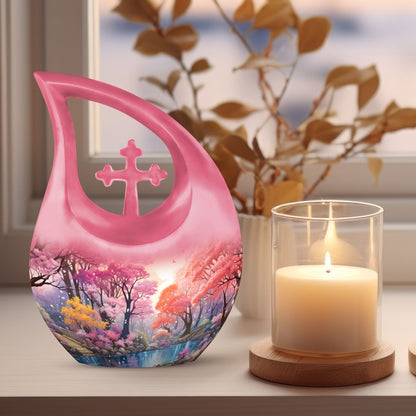 10-inch Wilderness Urn with Cross Drop design, 