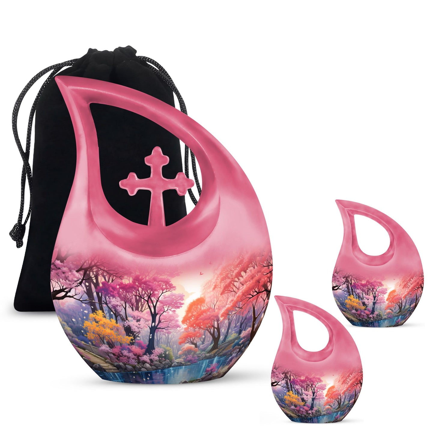 10-inch Wilderness Urn with Cross Drop design, 