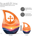 Wilderness Urn with Cross Drop design, customisable