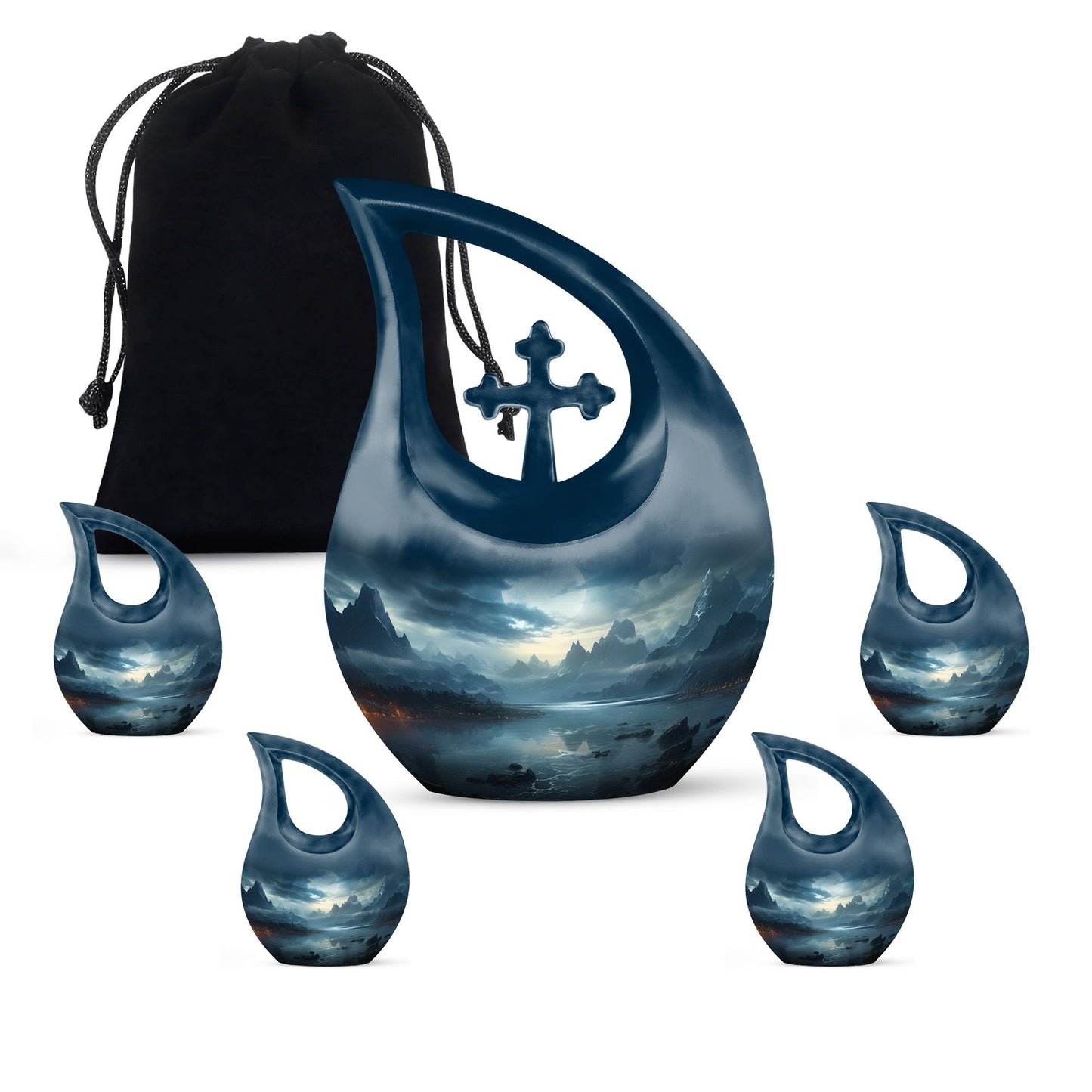 10-inch Wilderness Urn with Cross Drop design, 