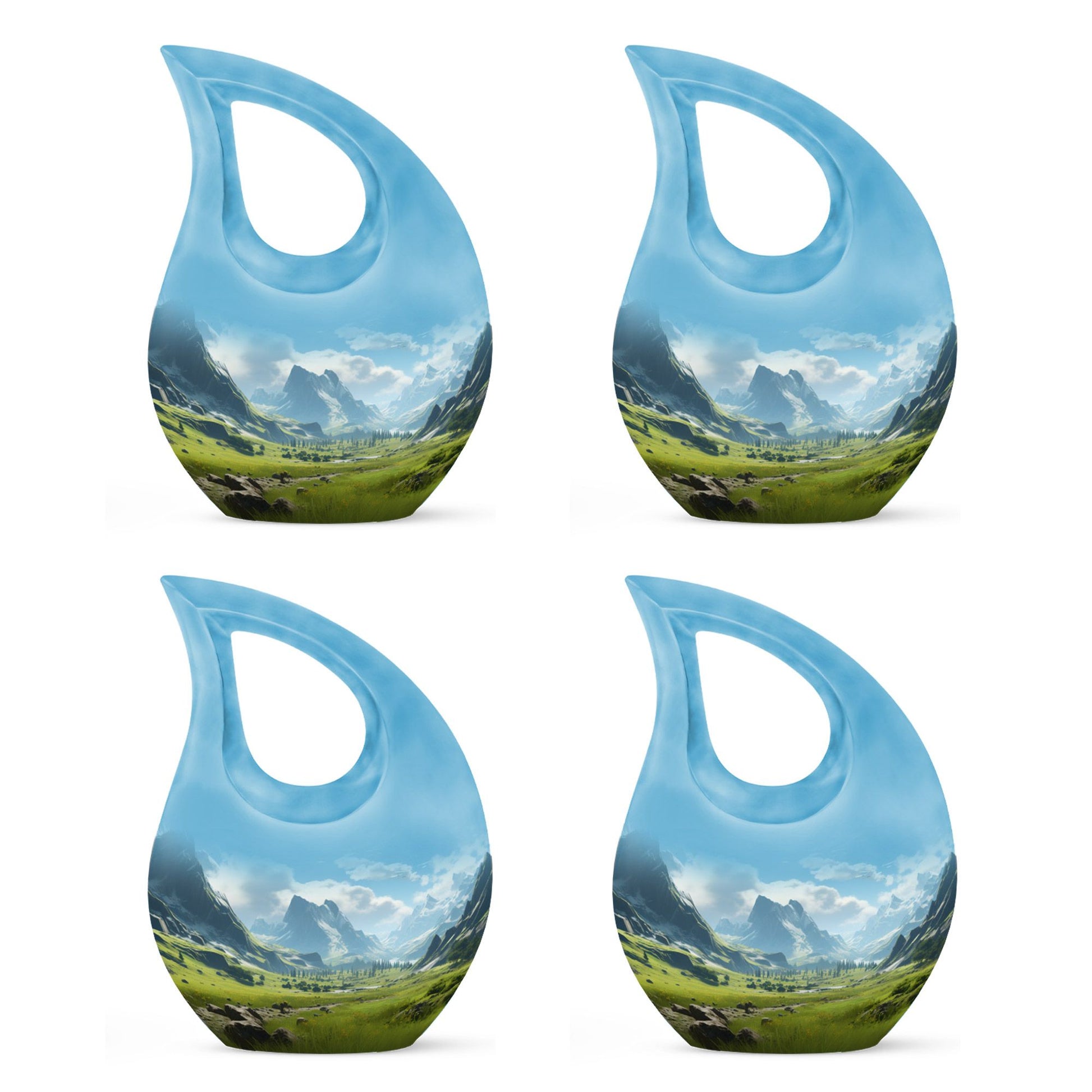 10-inch Mountain Urn with Cross Drop design, 