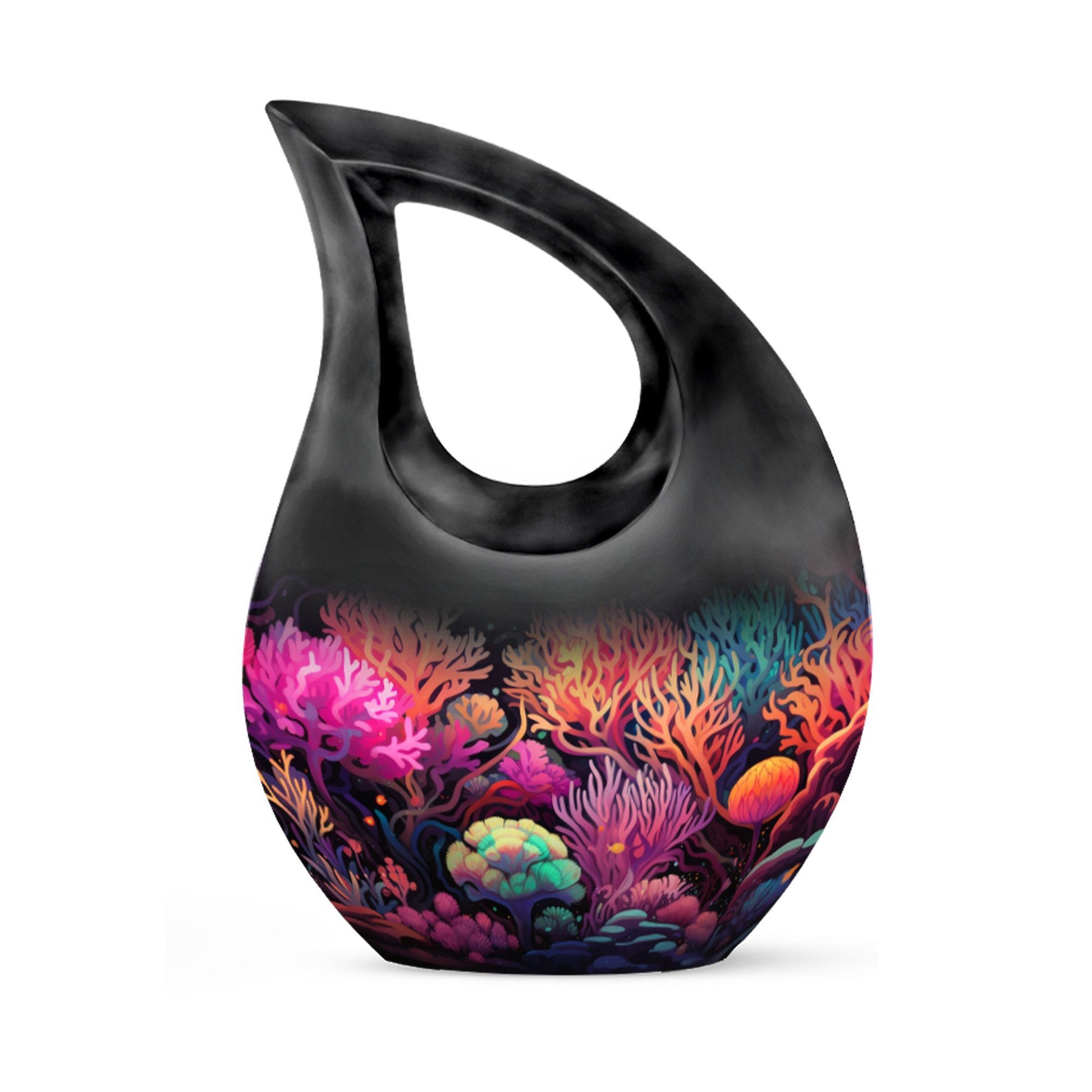 10-inch Wilderness Urn with Cross Drop design and personalization option for couples.