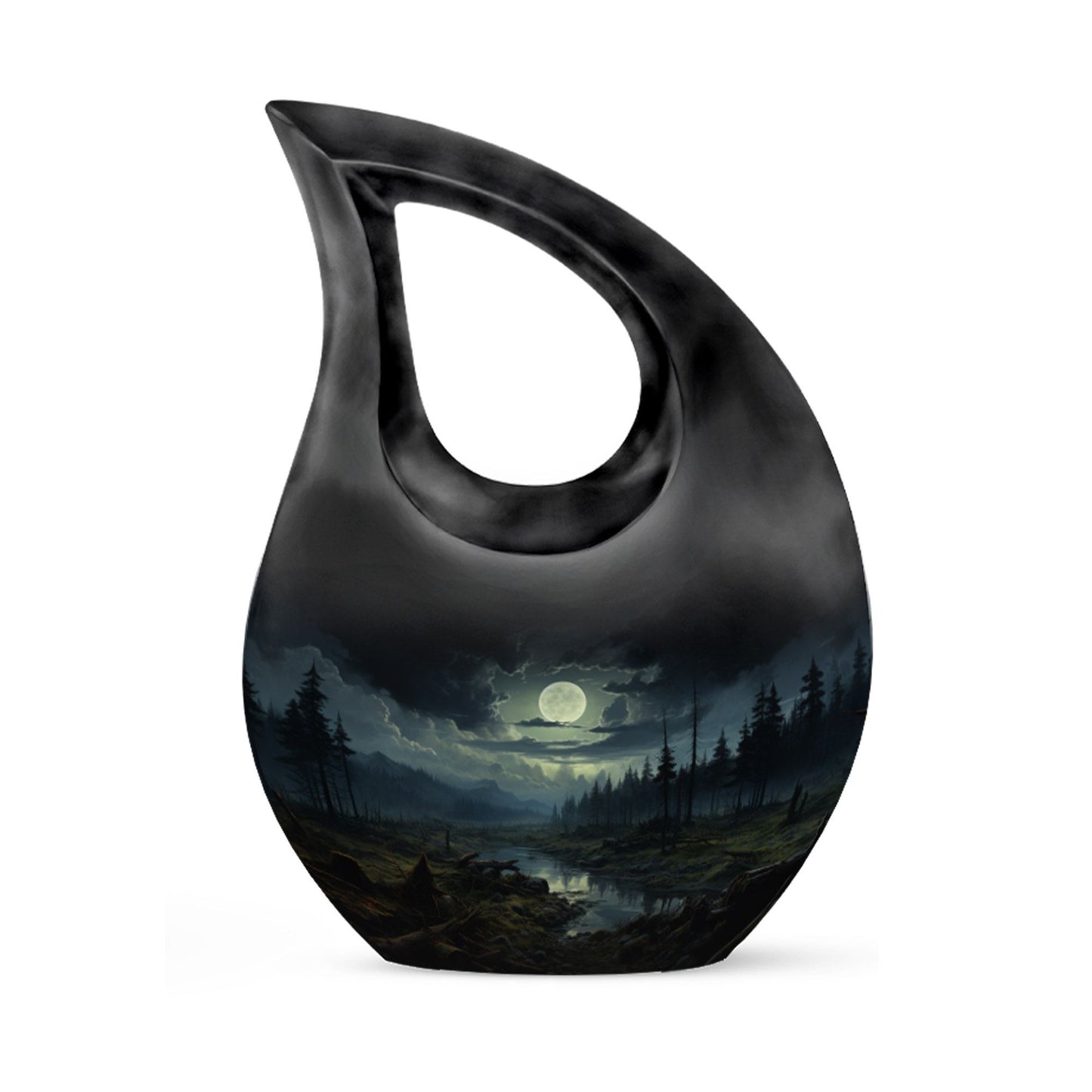 10 inch Wilderness Urn with Cross Drop Design, 