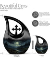 10 inch Wilderness Urn with Cross Drop Design, 