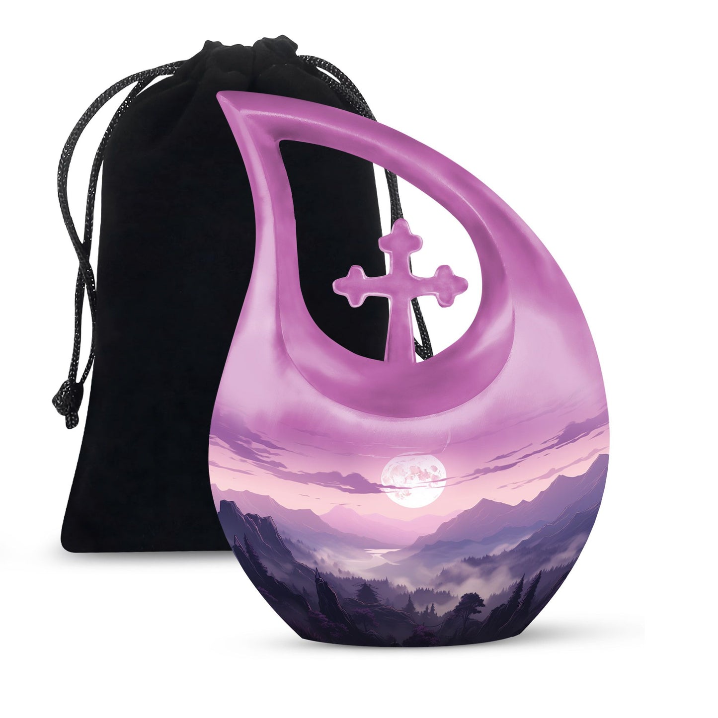 10-inch Wilderness Urn with Cross Drop Design, 