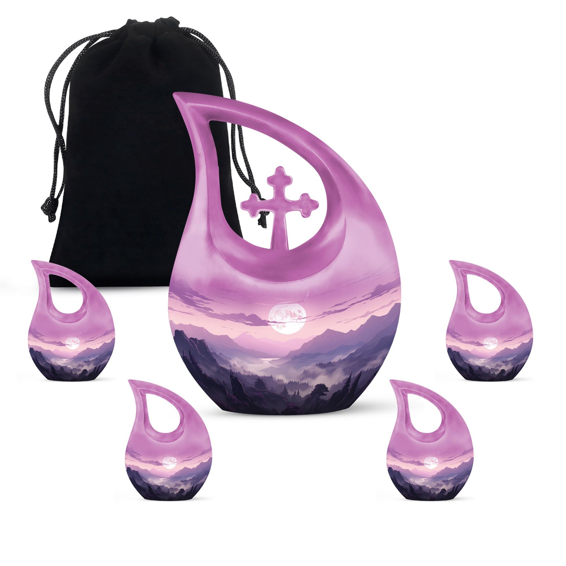 10-inch Wilderness Urn with Cross Drop Design, 