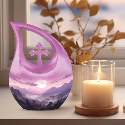10-inch Wilderness Urn with Cross Drop Design, 