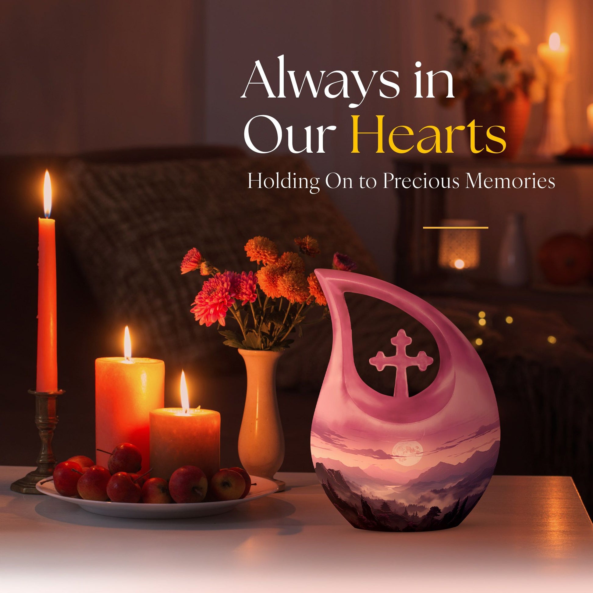 10-inch Wilderness Urn with Cross Drop Design, 