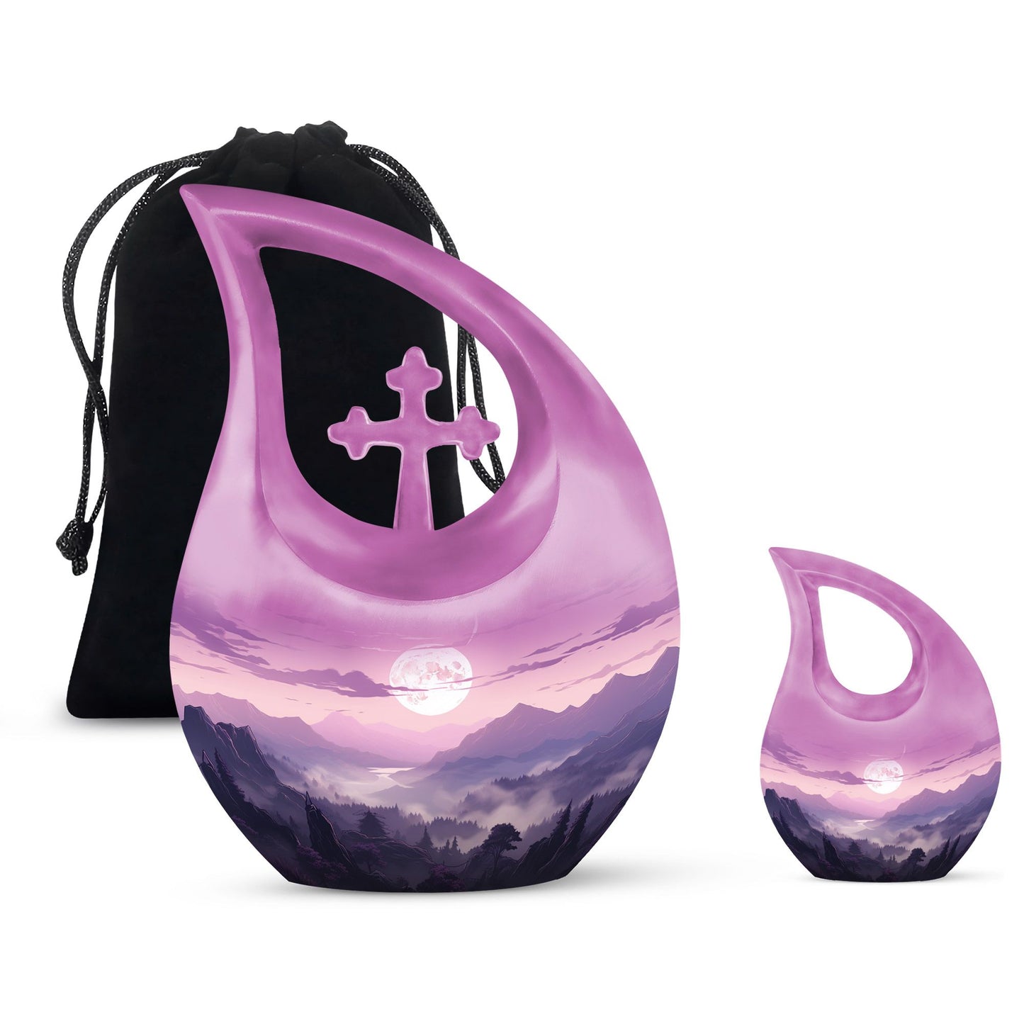 10-inch Wilderness Urn with Cross Drop Design, 