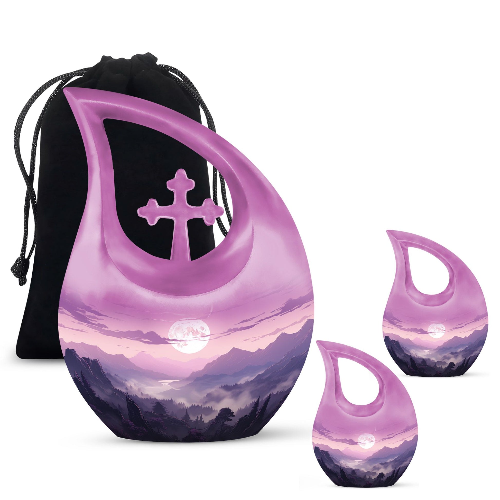 10-inch Wilderness Urn with Cross Drop Design, 
