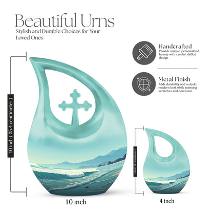 10-inch Wilderness Urn, Cross Drop design,