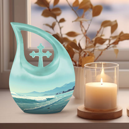 10-inch Wilderness Urn, Cross Drop design,