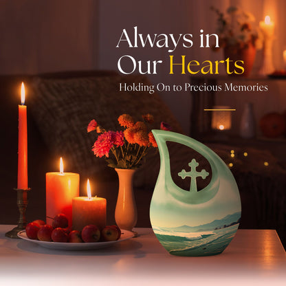 10-inch Wilderness Urn, Cross Drop design,