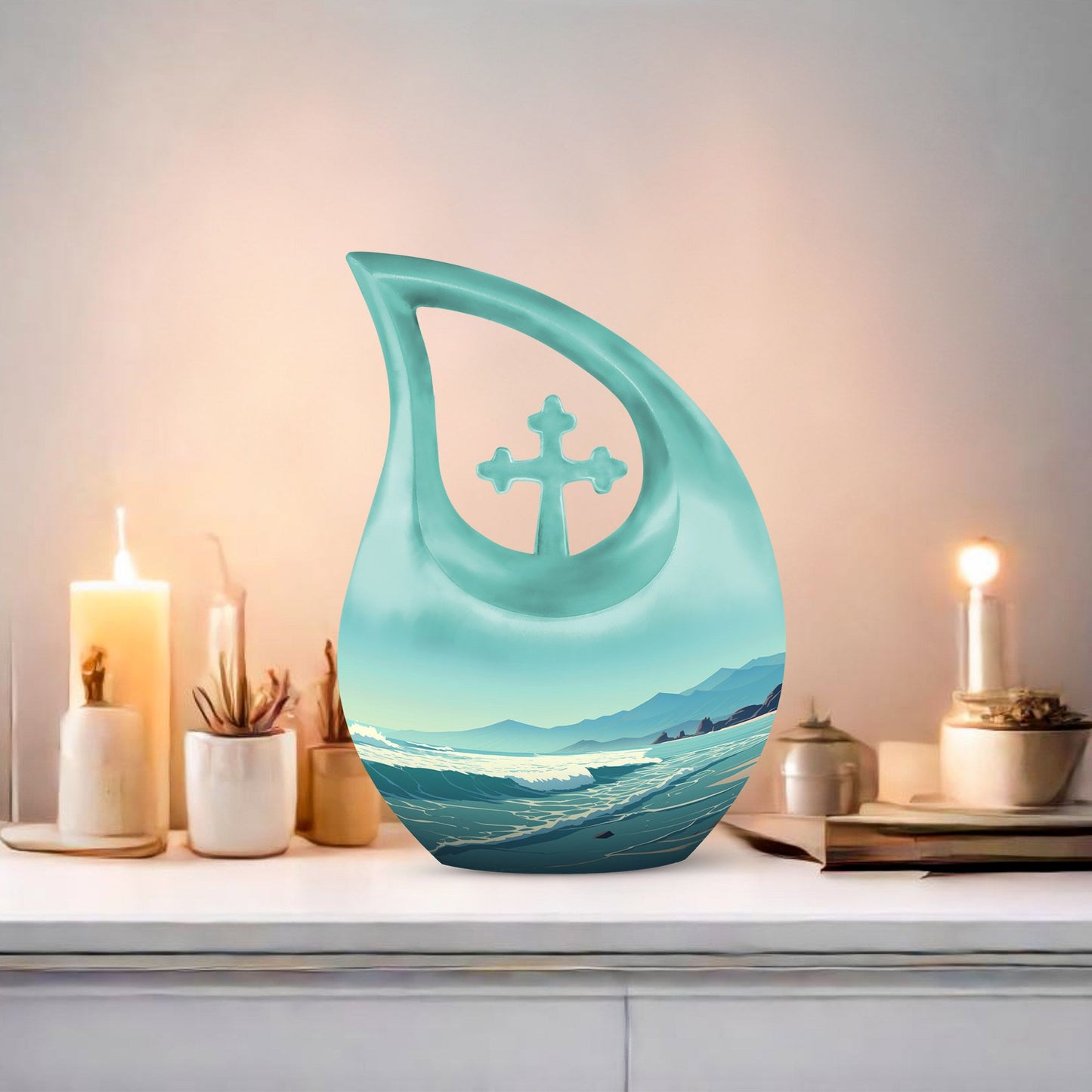 10-inch Wilderness Urn, Cross Drop design,