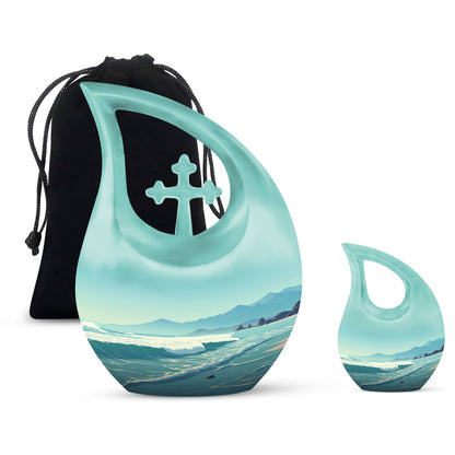 10-inch Wilderness Urn, Cross Drop design,