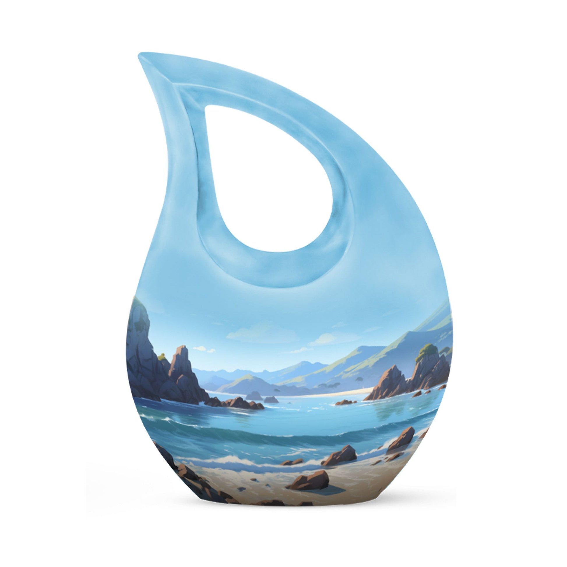Wilderness themed Cross Drop Memorial Urn, 10-inch 