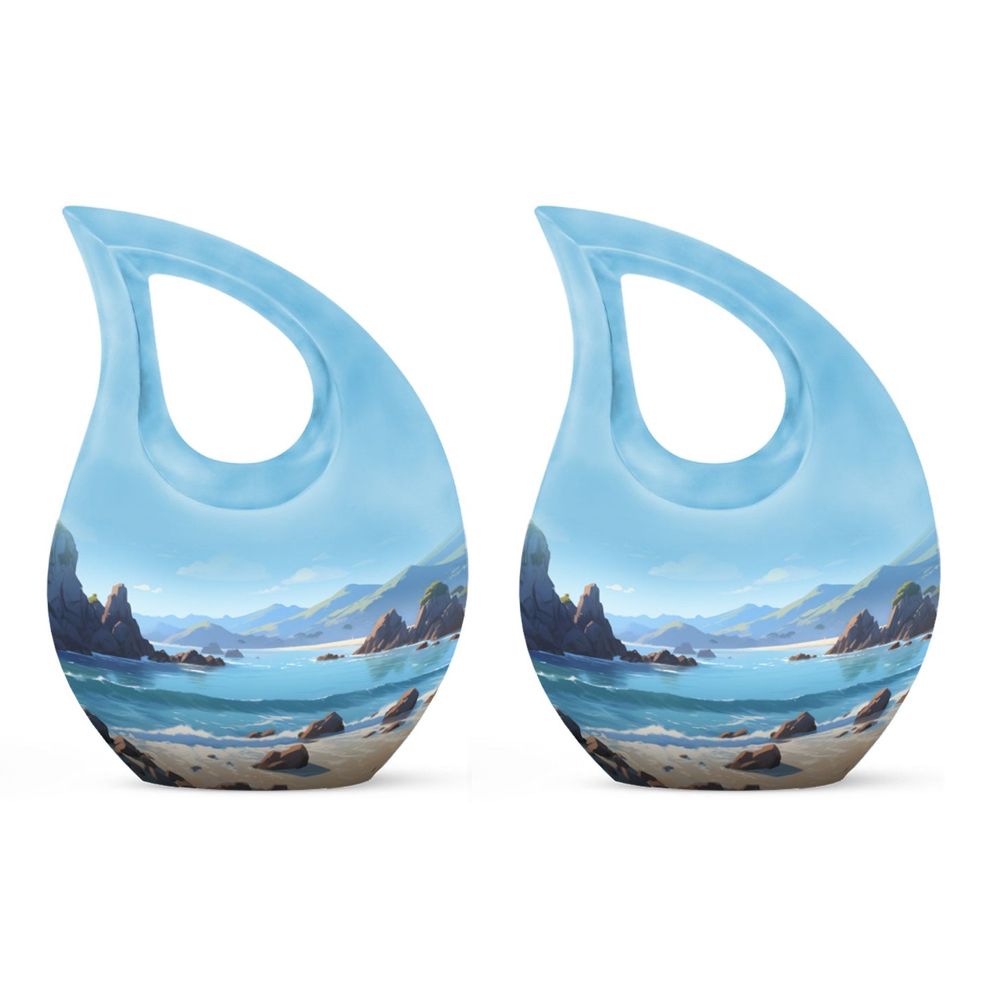 Wilderness themed Cross Drop Memorial Urn, 10-inch 