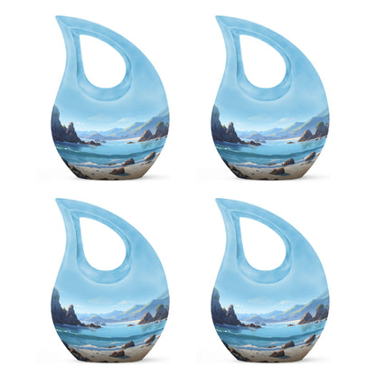 Wilderness themed Cross Drop Memorial Urn, 10-inch 