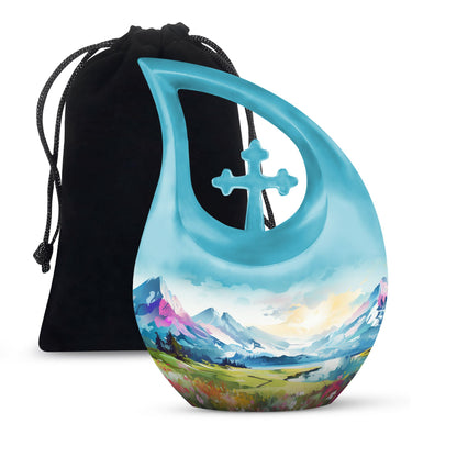 Medium size Wilderness Urn with a Cross Drop design, 