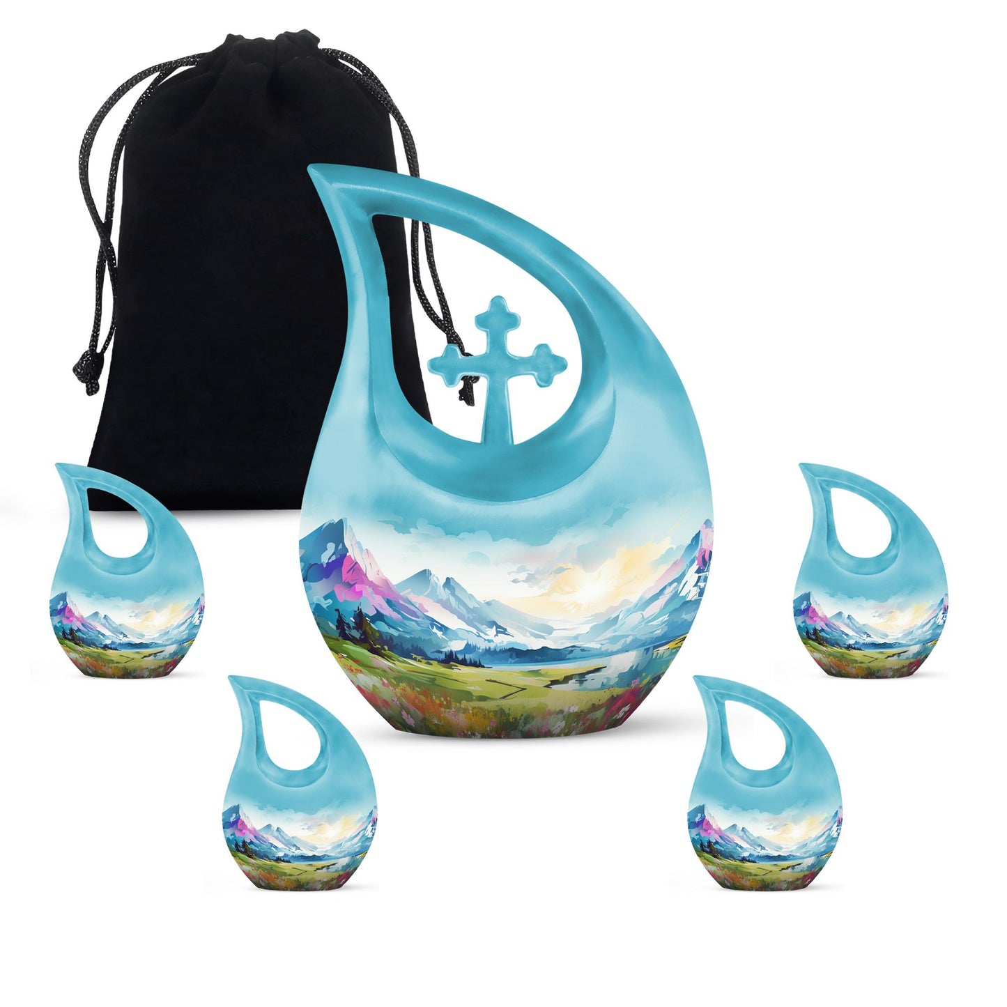 Medium size Wilderness Urn with a Cross Drop design, 