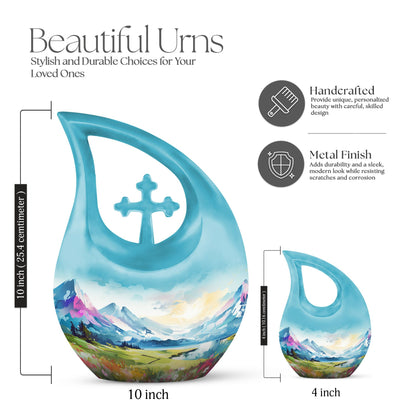Medium size Wilderness Urn with a Cross Drop design, 