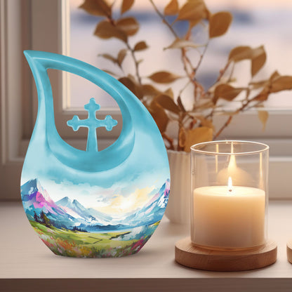 Medium size Wilderness Urn with a Cross Drop design, 