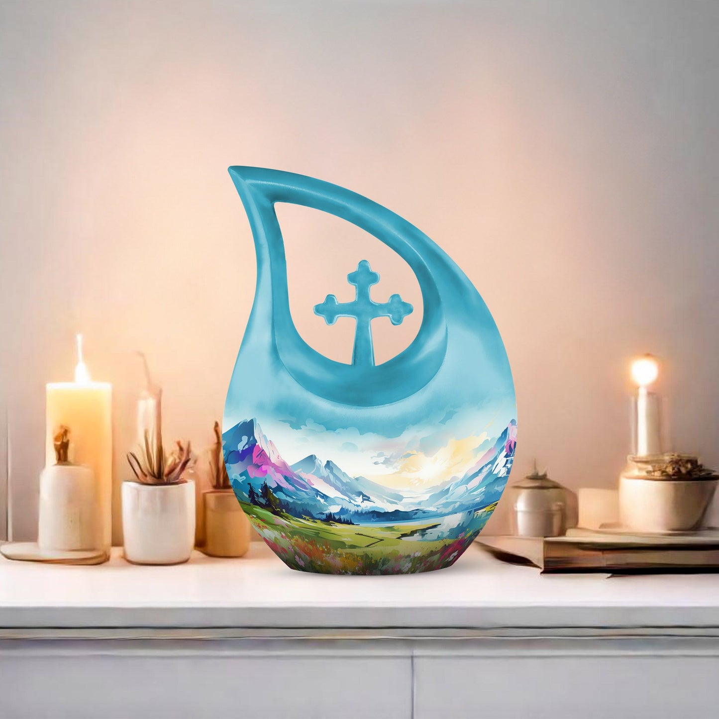 Medium size Wilderness Urn with a Cross Drop design, 