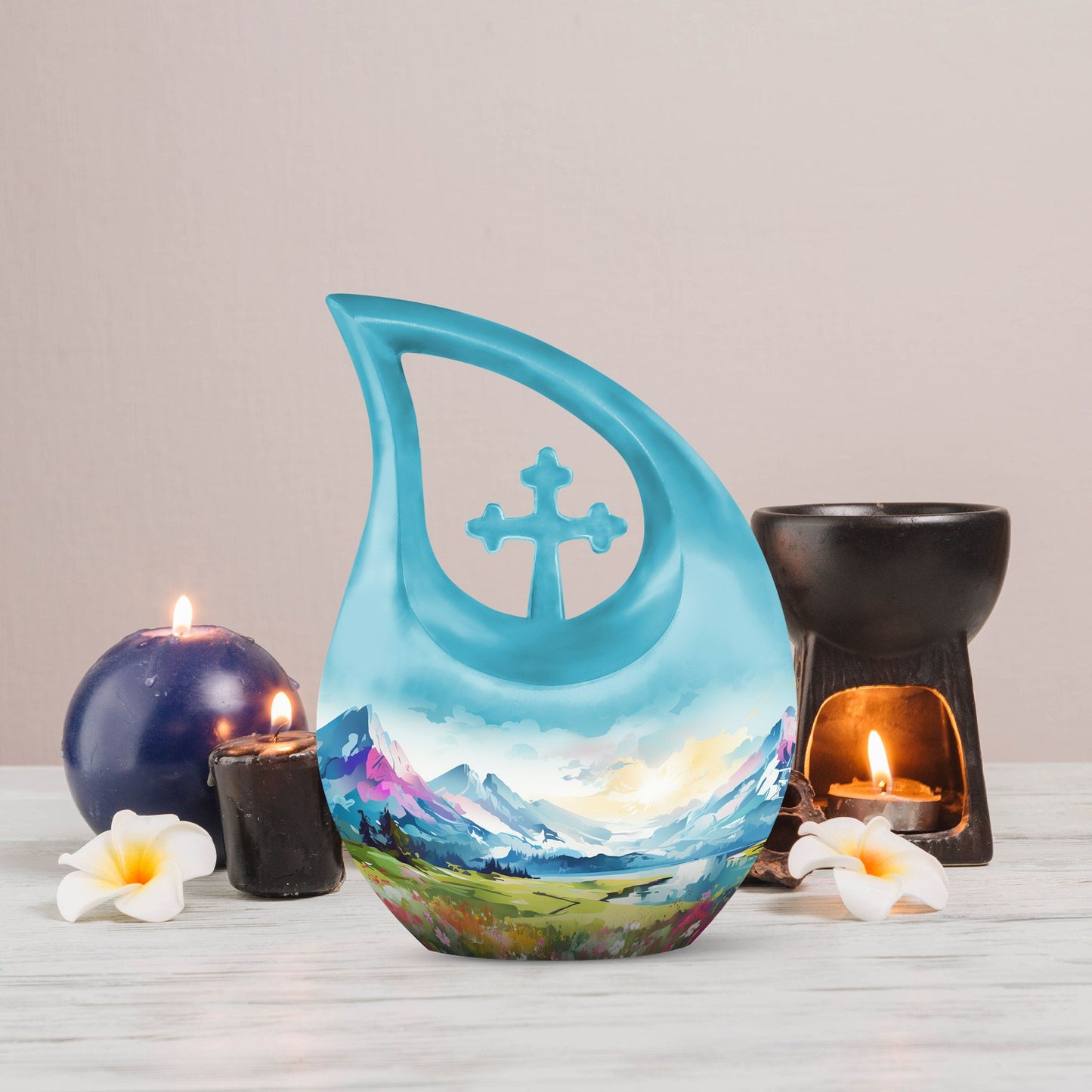 Medium size Wilderness Urn with a Cross Drop design, 